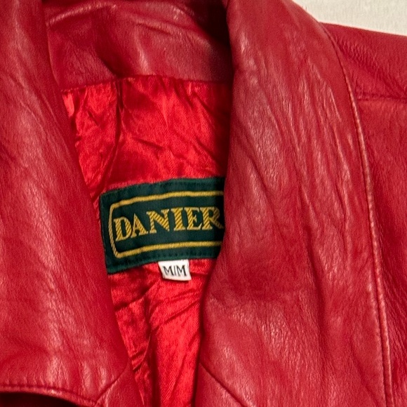 Danier Red Leather Jacket - Picture 3 of 8